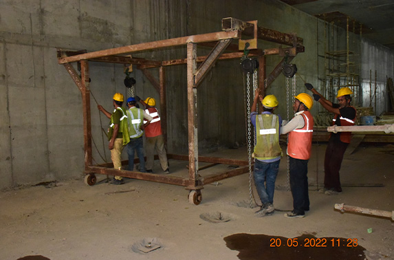 Preparation for OTE duct erection works